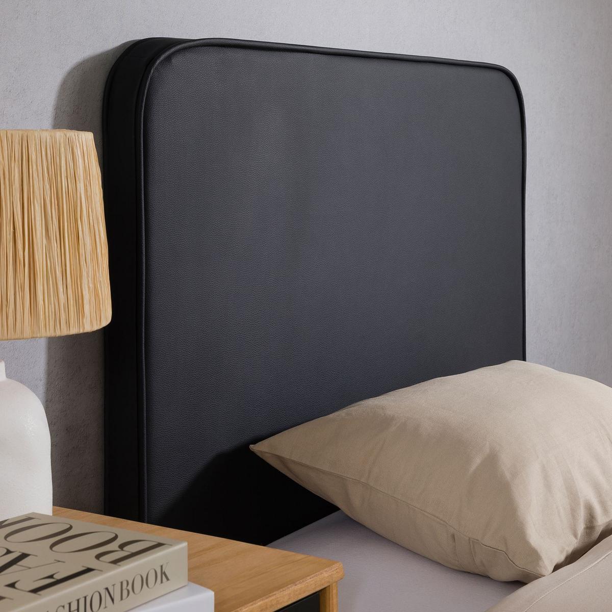 KOPFTEIL ARIELA 90x190 cm schwarz - Schwarz, Textil (90/68/6cm) - IDIMEX