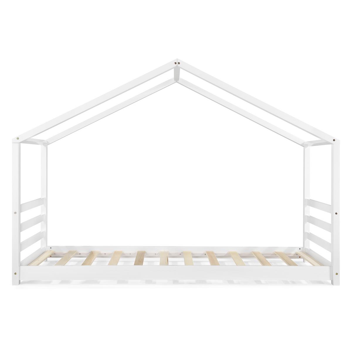 HAUSBETT Vardø - Weiß, Holz (90/200cm) - [en.casa]
