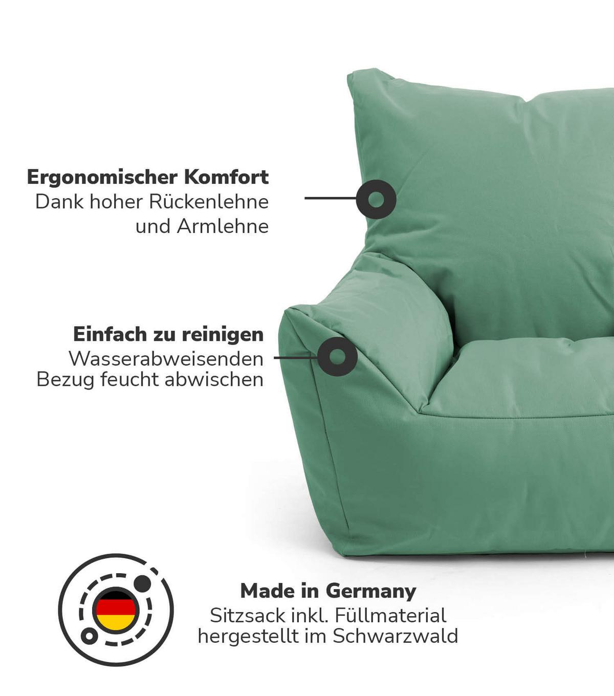 OUTDOOR-KINDER-SITZSACK Der Gartenzwerg - Mintgrün, Textil (52/57/53cm) - Mokebo