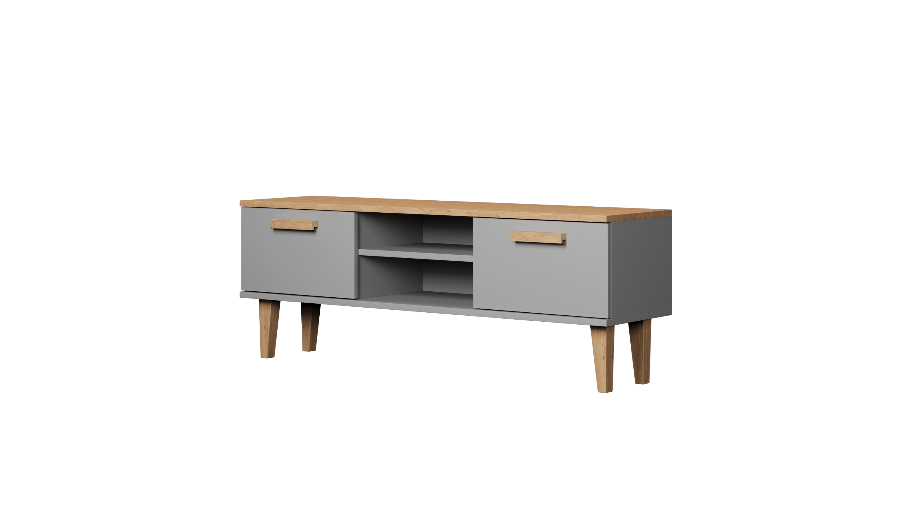 LOWBOARD Denver Grau 120/47,2/35 cm - Grau, Holzwerkstoff (120/47/35cm) - RAUMHIRSCH FURNITURE