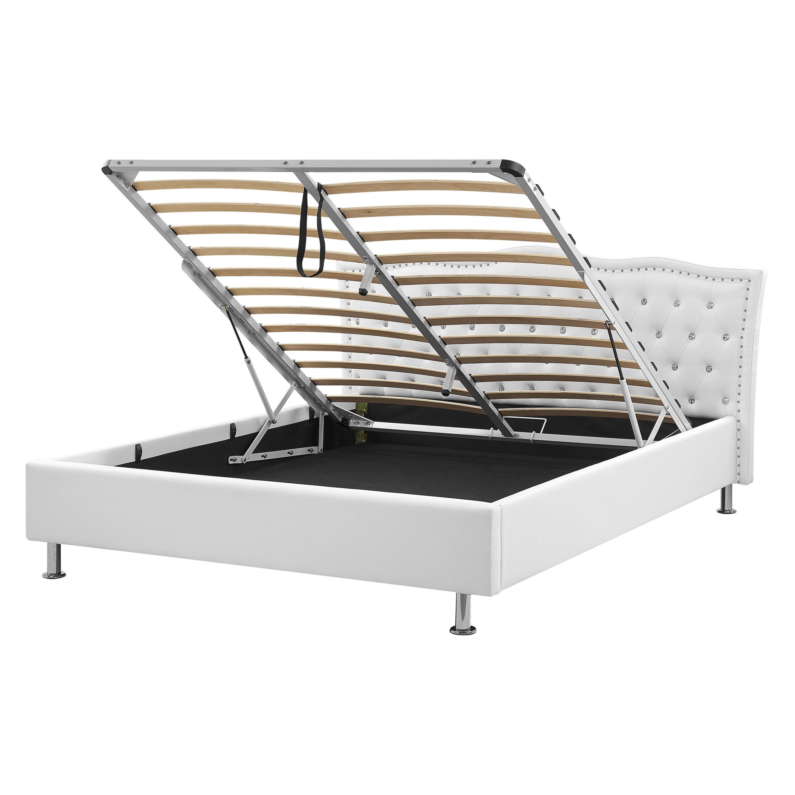 BETT 160/200cm Weiß Metz - Weiß, Textil (160/200cm) - Beliani