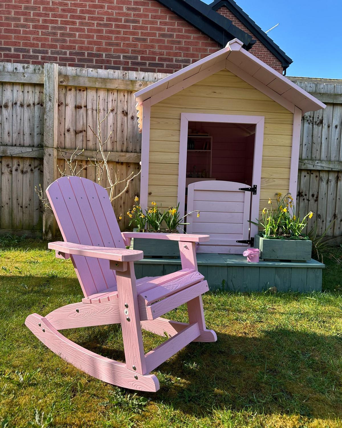 GARTEN-SCHAUKELSTUHL Rosa Adirondack - Pink, Kunststoff (52/67/68cm) - Beliani