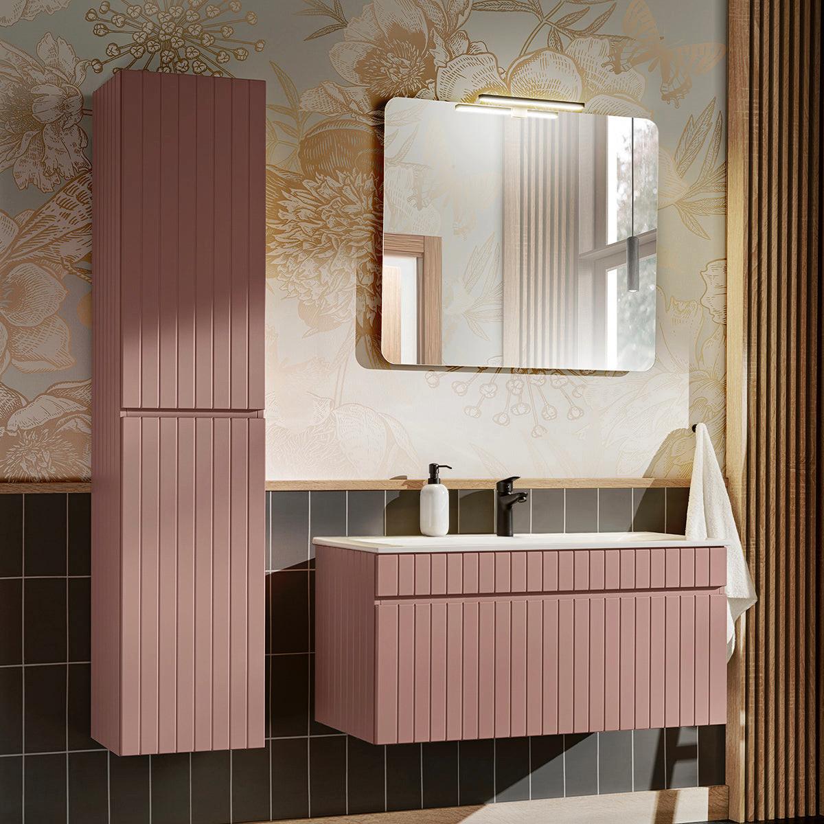 WASCHTISCH 100cm Zelie Rose - Rosa, Holzwerkstoff (100/46/46cm) - Petits-meubles
