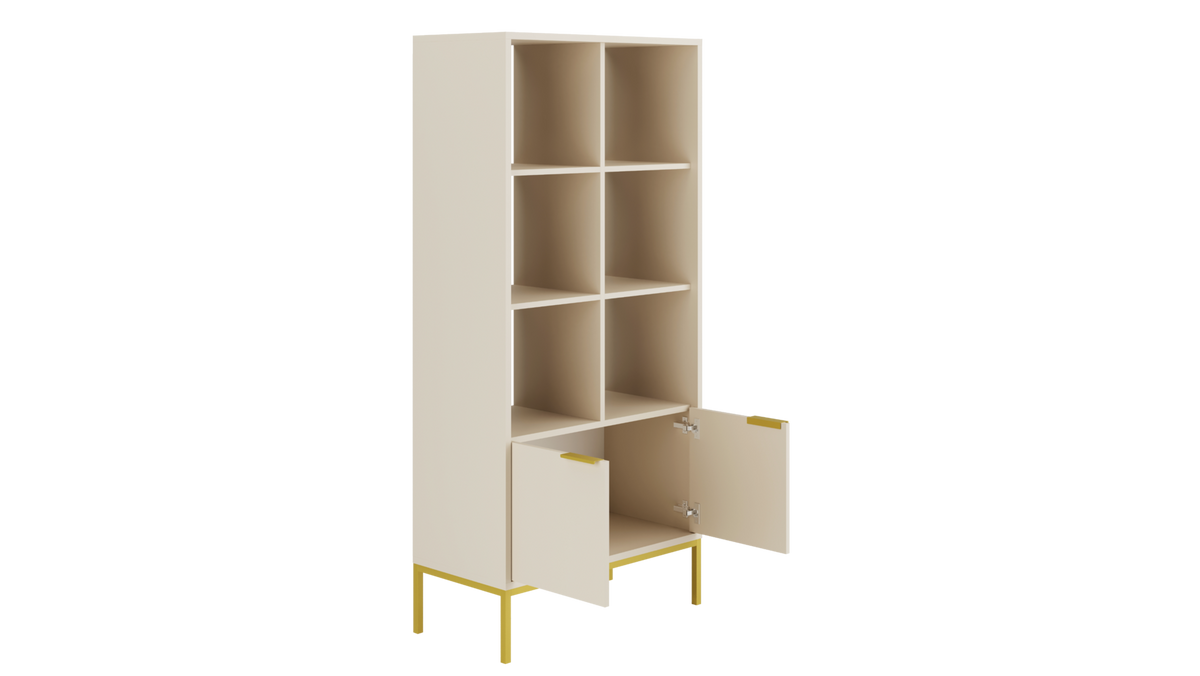 BÜCHERREGAL Austin 40/171,3/80 cm - Kaschmir/Goldfarben, Holzwerkstoff (80/171/40cm) - RAUMHIRSCH FURNITURE