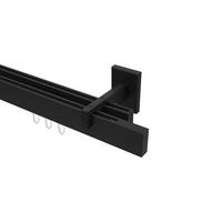 GARDINENSTANGE INNENLAUF Smartline Lox 280 cm (geteilt in 2 x 140 cm), 2-läufig, 14x35 mm Schwarz - Schwarz, Metall (280cm) - INTERDECO
