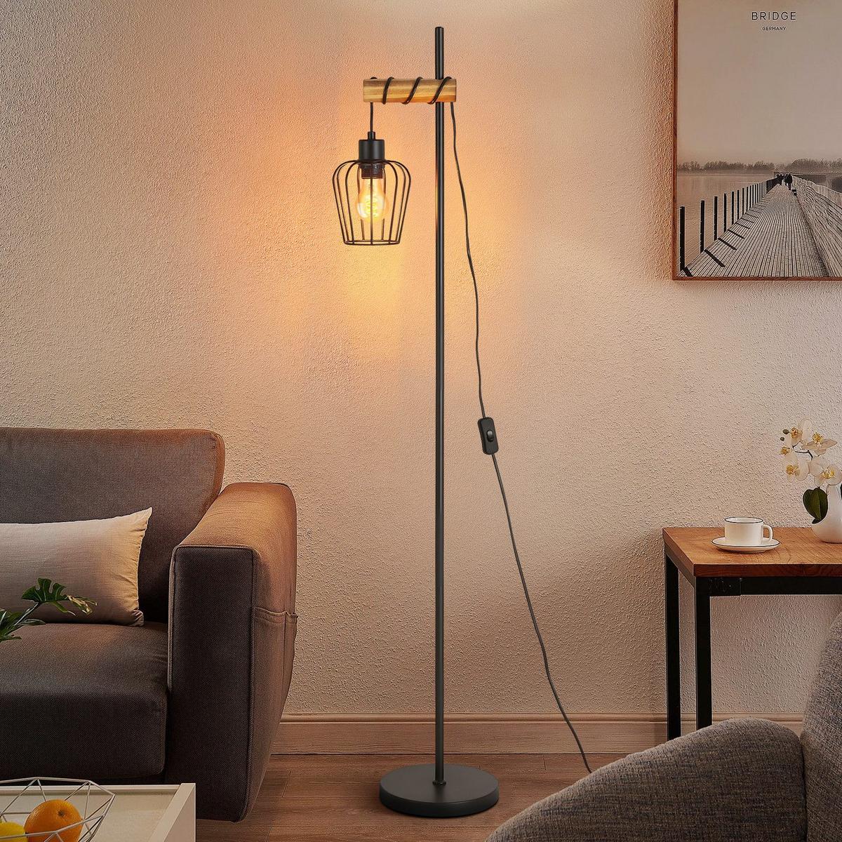 STEHLAMPE CARL Ⅲ 22/22/140 cm - Schwarz, Metall (22/22/140cm) - Nettlife