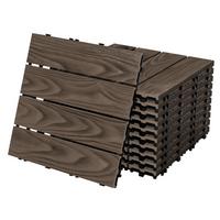 TERRASSENFLIESE Dunkelbraun 44 Stück - Dunkelbraun, Holzwerkstoff (30/30/2cm) - ML-DESIGN