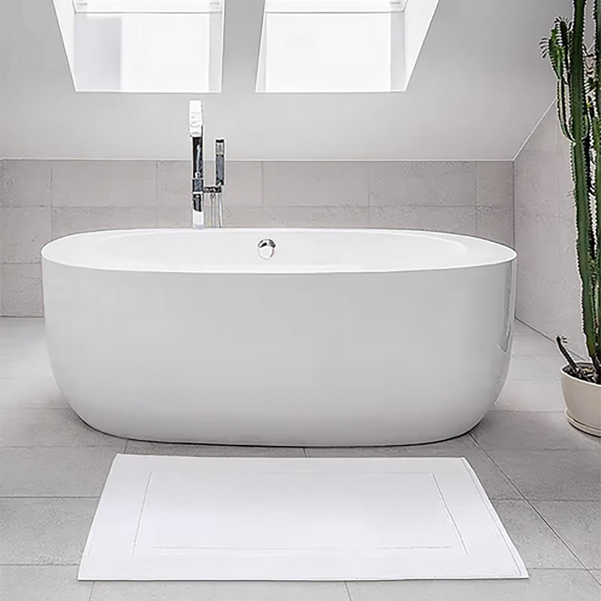 BADEMATTE rutschfest mit Memory-Schaum (Weiß) - Weiß, Textil (50/80cm) - Intirilife