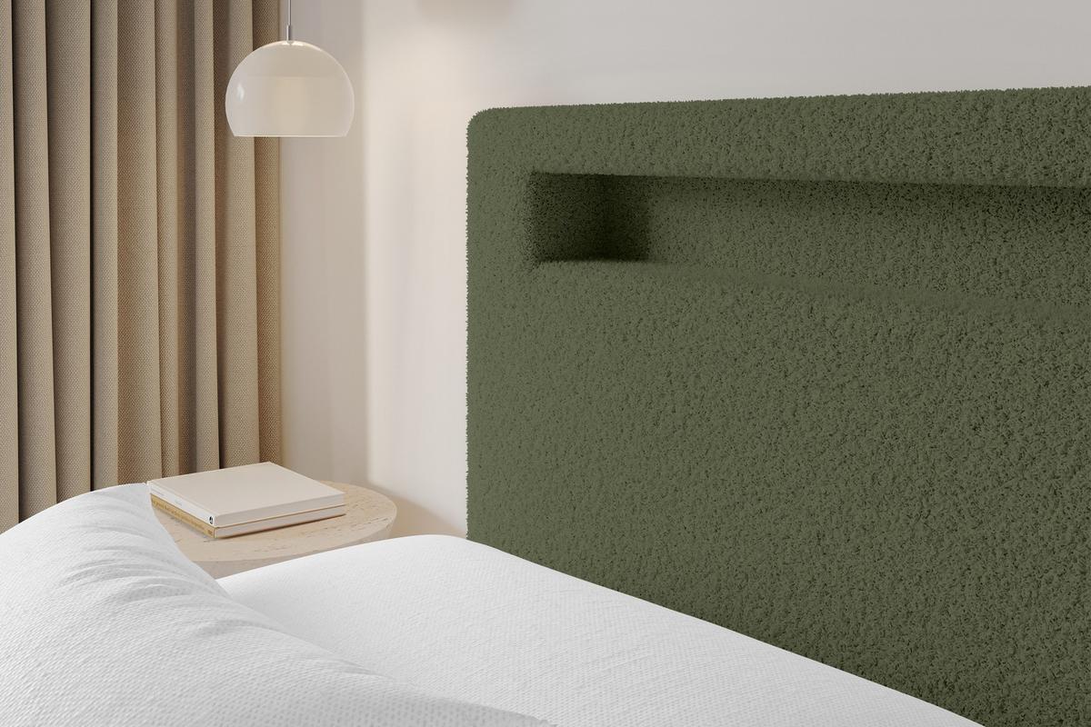 POLSTERBETT mit Bettkasten und Lattenrost, Boxbett ohne Matratze - GOLA 160x200 Grün - Grün, Holzwerkstoff/Textil (160/200cm) - ALTDECOR