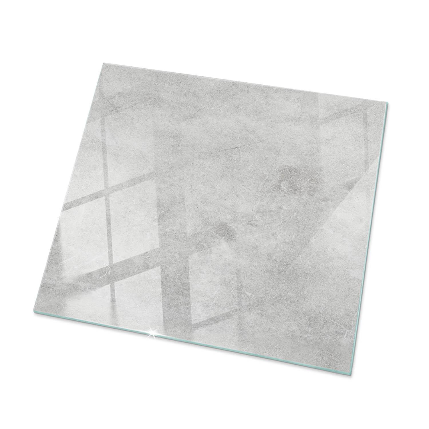 TISCHPLATTE 50x50 cm Betonstruktur mit Kratzern - Hellgrau, Glas (0.4/50/50cm) - TULUP