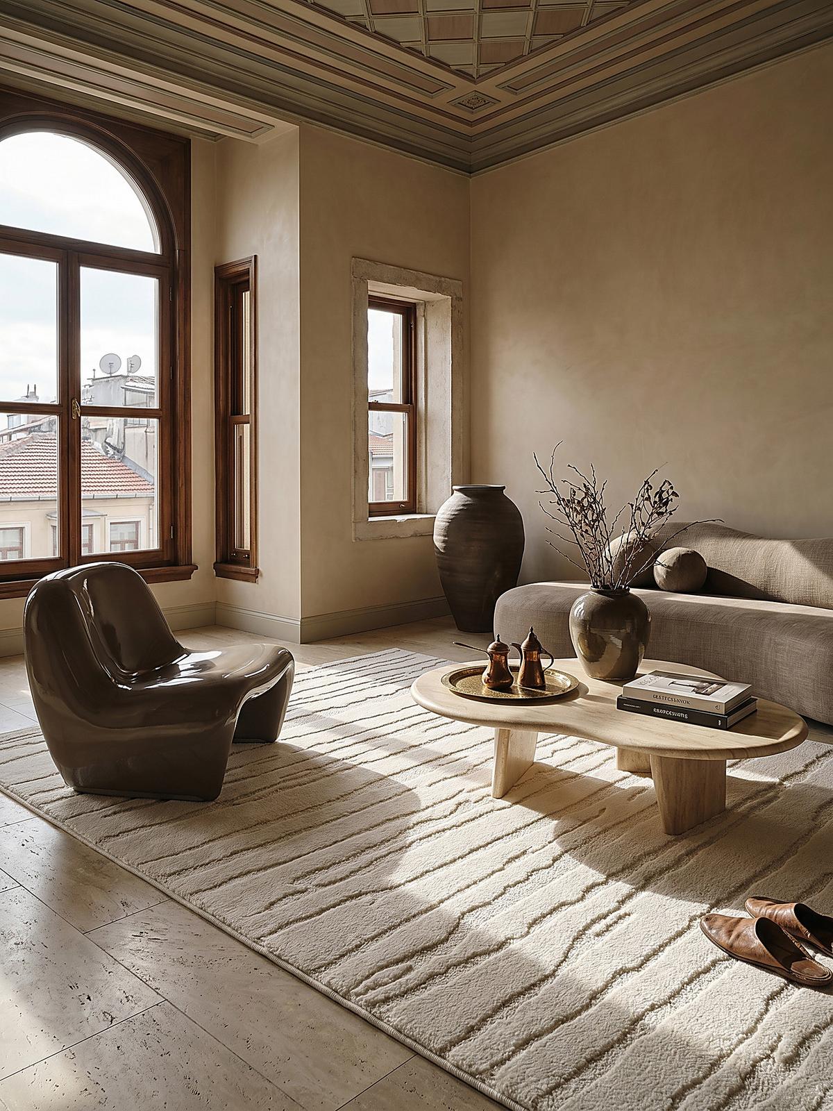 KURZFLORTEPPICH Abstrakt CETINA Polypropylen Creme 140 x 200 cm - Beige, Textil (140/200cm) - KADIMA DESIGN