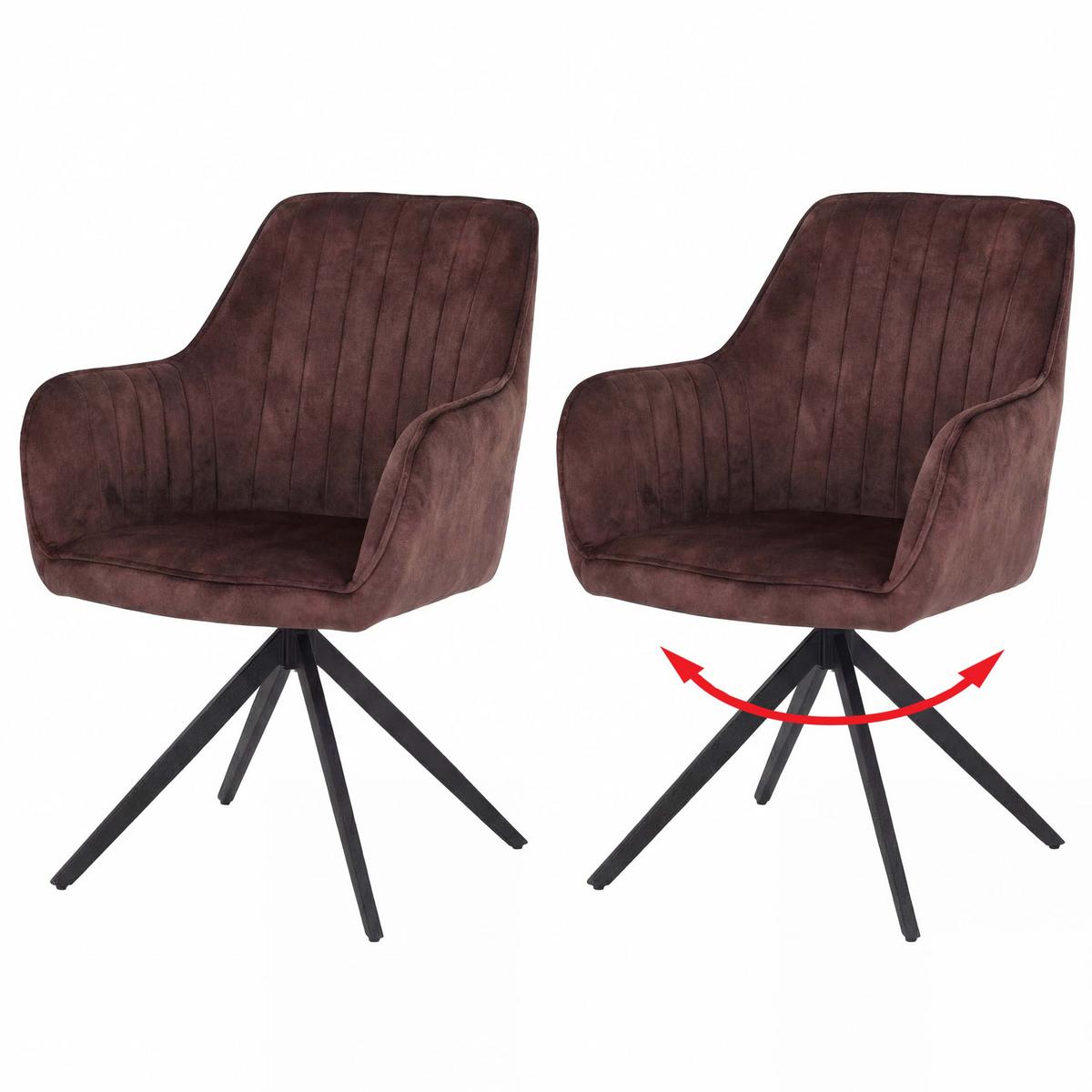ESSZIMMERSTUHL Braun 2er-Set - Braun, Textil (57/85/60cm) - MCW