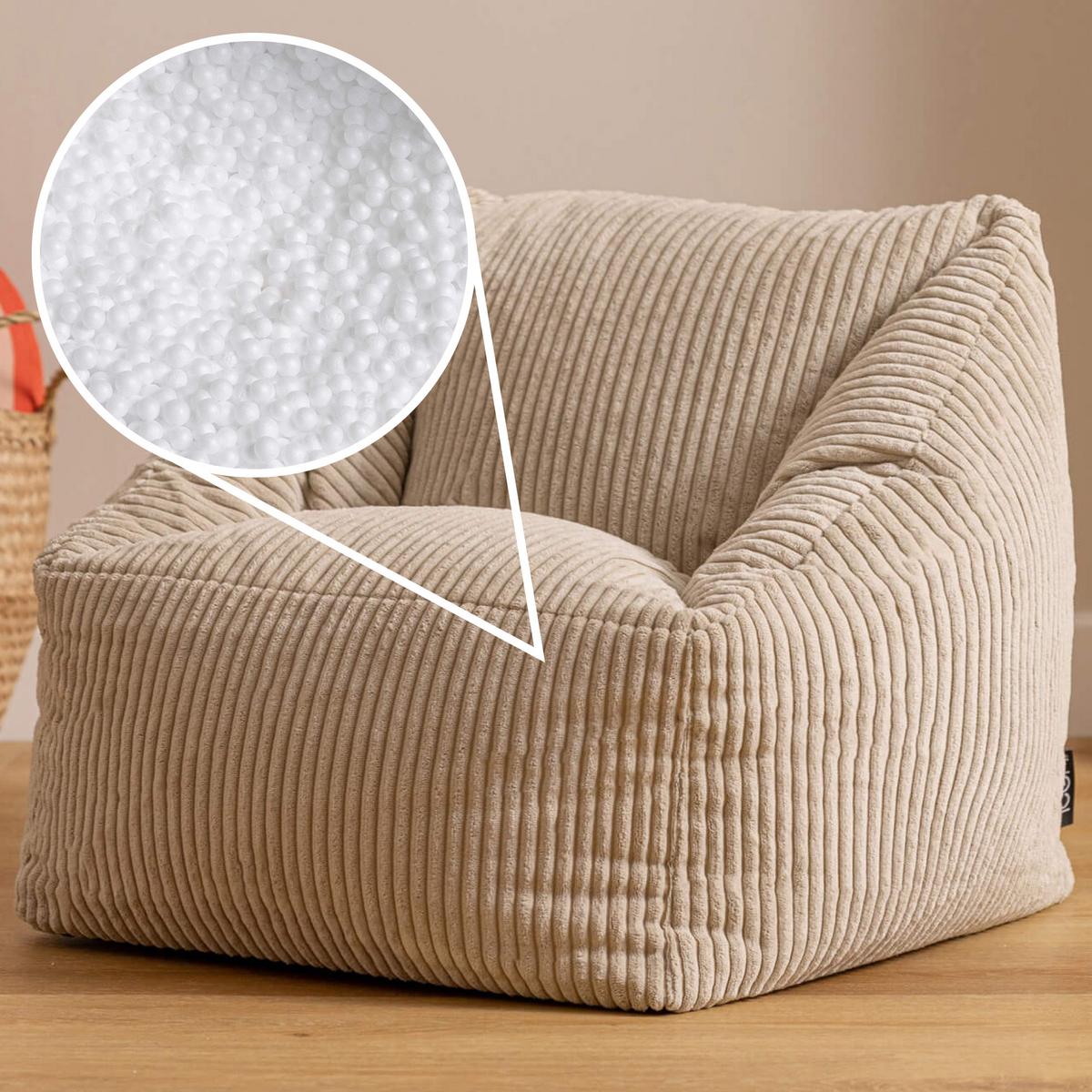 SITZSACK Flauschig für Kinder - Beige, Textil (55/44/55cm) - icon