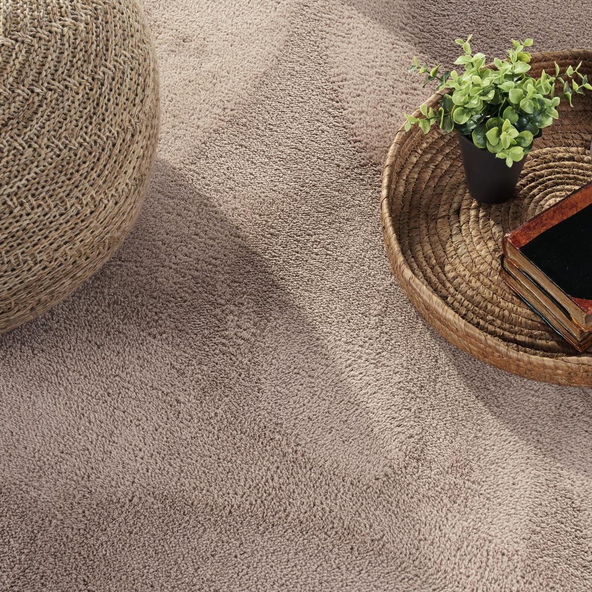 KURZFLORTEPPICH, einfarbig, Taupe, Ø 200 cm - Braun, Textil (200/200cm) - KADIMA DESIGN