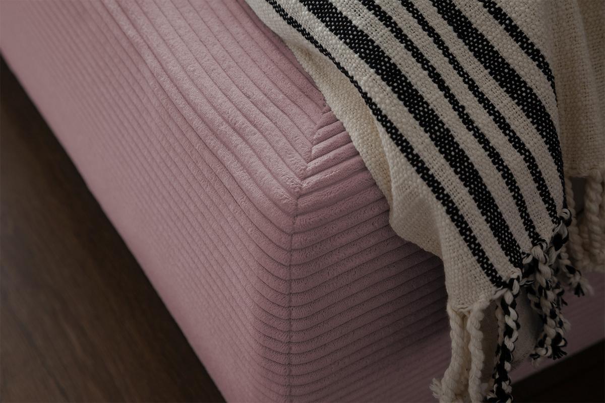POLSTERBETT HENRY Pink Cord - Rosa, Textil (160/200cm) - KAWOLA