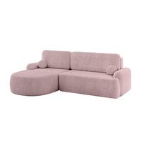ECKSOFA mit Schlaffunktion und Bettkasten LIRA-L - 264x172x89 Rosa - Rosa, Holzwerkstoff/Textil (264/172cm) - ALTDECOR