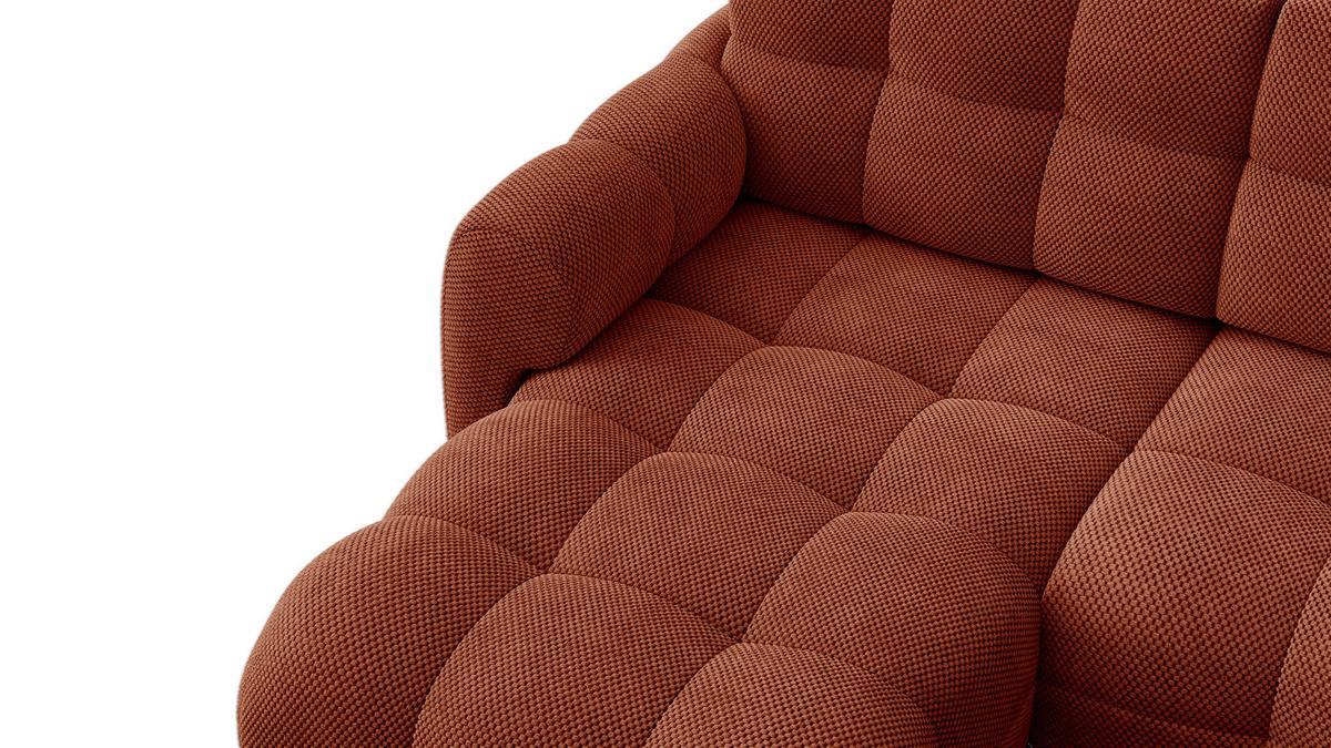 ECKSOFA MELLOW 3-Sitzer, dunkelorange - Dunkelorange/Schwarz, Holz/Textil (232/156cm) - Wozimo