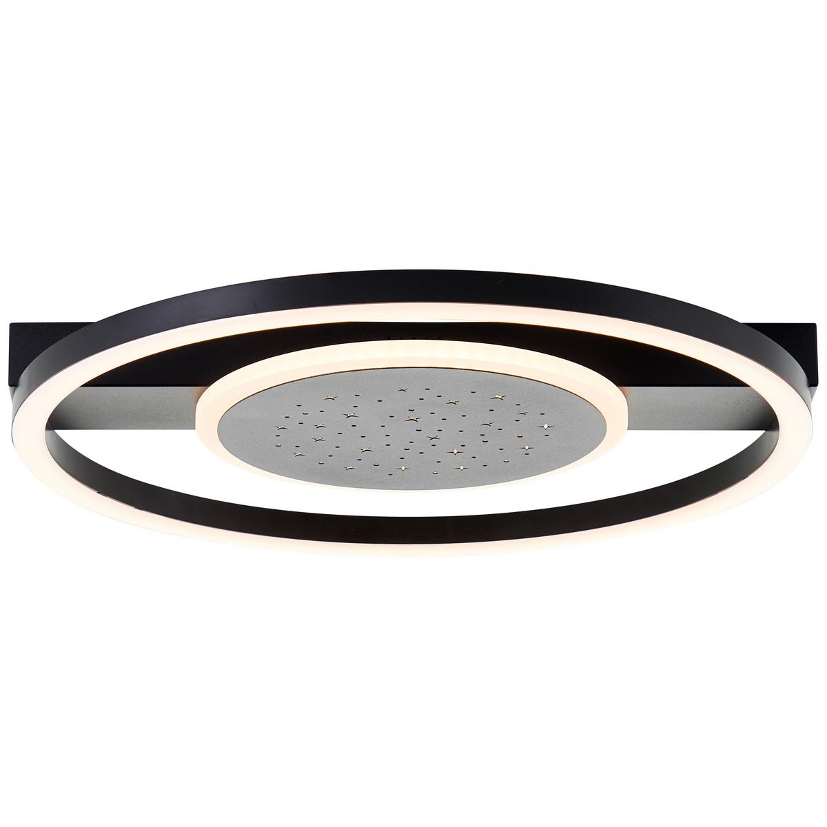 LED DECKENLEUCHTE Reno Schwarz 37/37/5 cm - Schwarz, Metall (37/37/5cm) - Brilliant