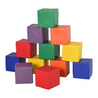 BAUSTEINSET 12er-Set Schaumstoff Bauspielzeug für 1-3 Jahre alt Kinder EPE - Rot/Multicolor, Kunststoff (20/20/20cm) - HOMCOM