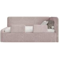 JUGENDBETT Fanko Samt Puderrosa 90x200 cm - Hellrosa/Schwarz, Kunststoff/Textil (90/200cm) - Selsey