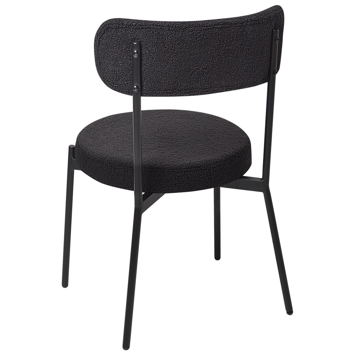ESSZIMMERSTUHL 2er-Set Bouclé Schwarz Allison - Schwarz, Textil (47/77/52cm) - Beliani