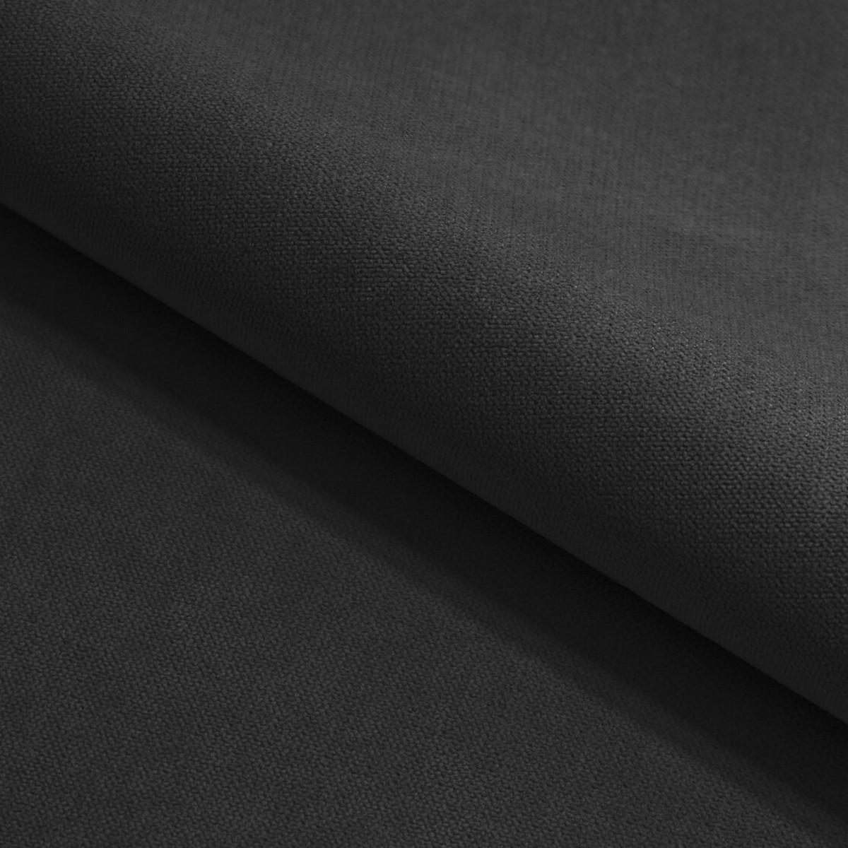 ECKSOFA TURIN Schwarz Geflochtener Stoff mit Schlaffunktion - Schwarz, Holz (265/183cm) - MASSENO