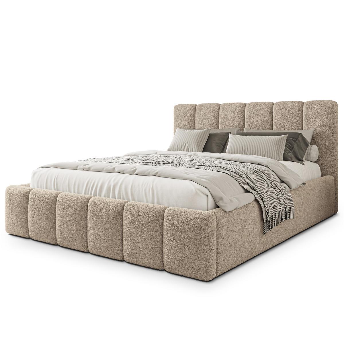 POLSTERBETT ATTORA Q 180x200 cm mit Bettkästen - Beige - Beige, Holz (180/200cm) - MASSENO