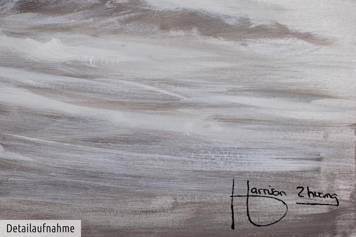 ACRYLBILD HANDGEMALT 120/60 cm - Grau, Holz/Textil (120/60cm) - KUNSTLOFT