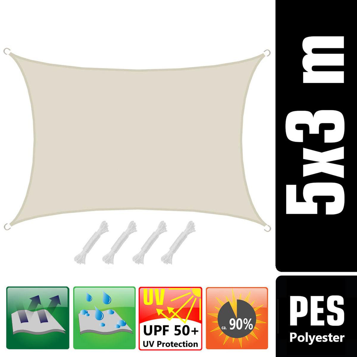 SONNENSEGEL 300/500 cm beige, rechteckig - Beige, Kunststoff (300/500cm) - Amanka