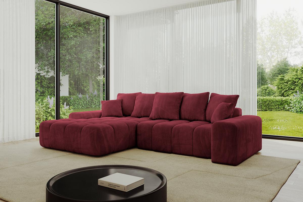 ECKSOFA Ottomane Links ENSI-L - 267x164x69 cm Bordeaux - Bordeaux, Holzwerkstoff/Kunststoff (267/164cm) - ALTDECOR