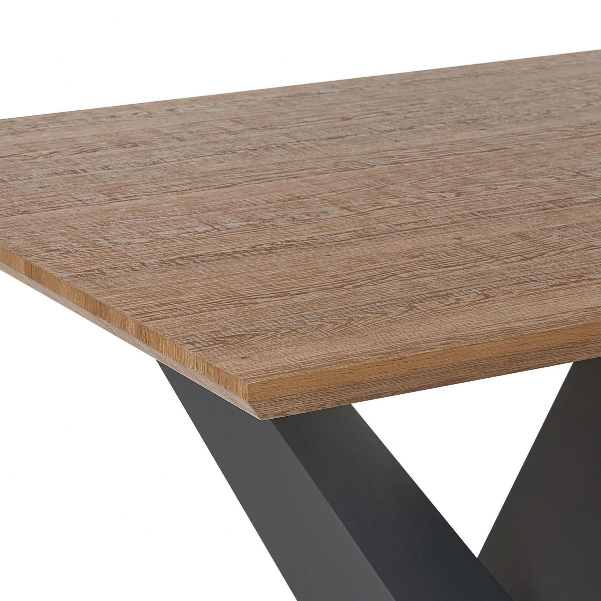 ESSTISCH 200/100/75 cm Dunkelbraun, Schwarz Rechteckig Sintra - Dunkelbraun, Holzwerkstoff (200/100/75cm) - Beliani