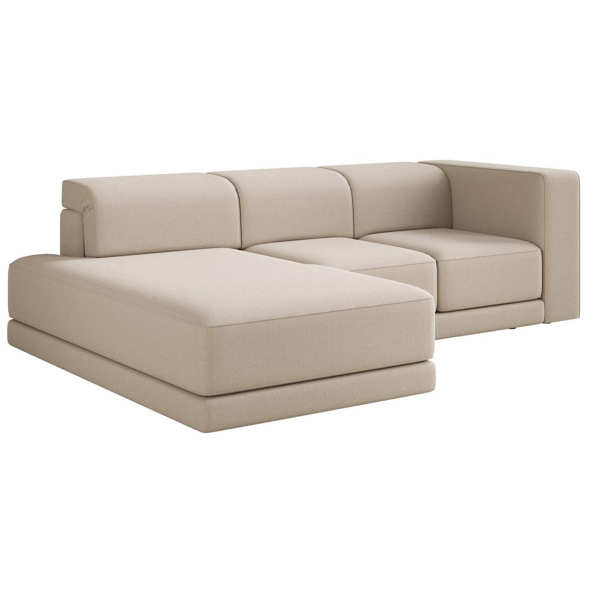 ECKSOFA Novals L-Form, 4-Sitzer, links 278 cm - Beige/Schwarz, Holz/Kunststoff (278/168cm) - Selsey