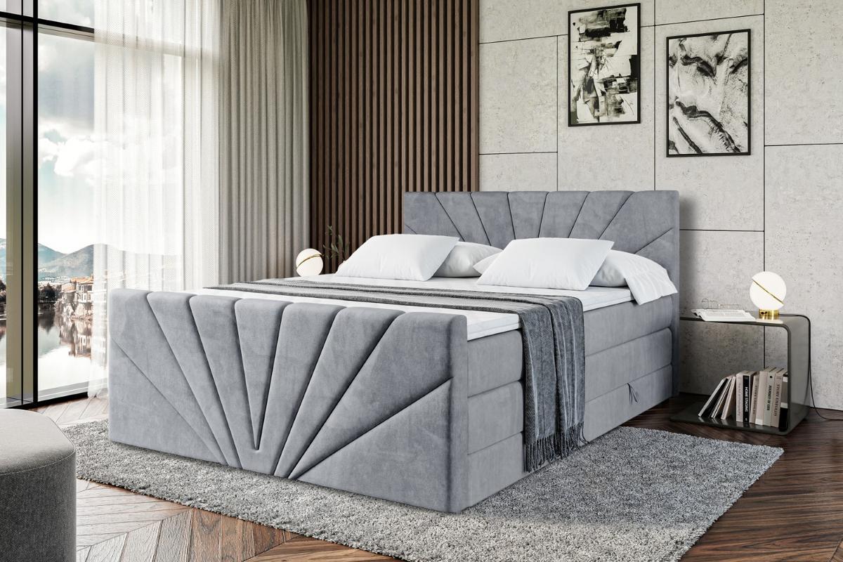 BOXSPRINGBETT MILTIO-Z KING - 140x200 - H3/H4 - Grau - Grau, Holzwerkstoff (140/200cm) - ALTDECOR