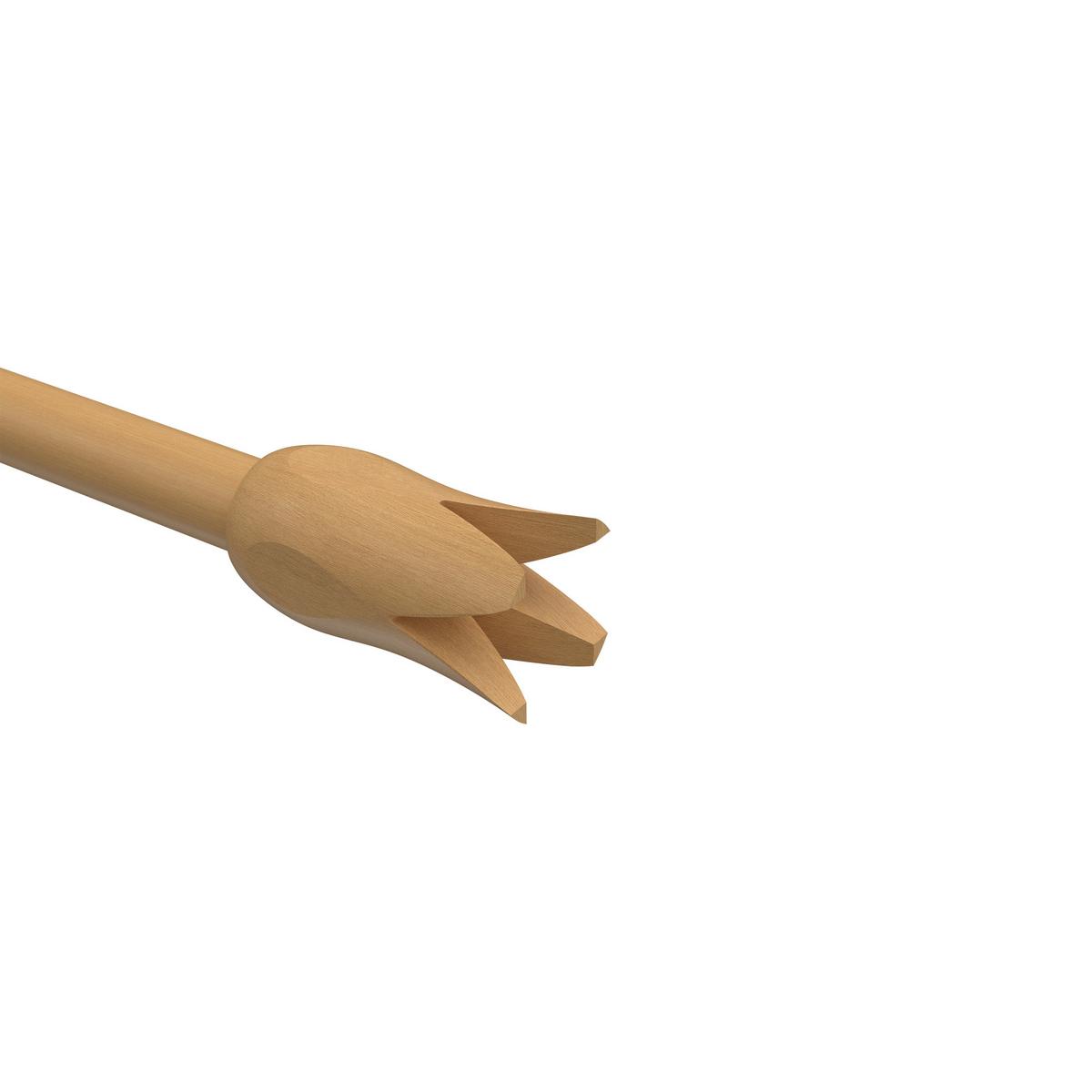 ENDSTÜCKE FÜR GARDINENSTANGEN 16 mm Ø, Flower Buche, Packung 2 Stück - Buchefarben, Holz (5.4/2.5/2.5cm) - INTERDECO