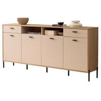 SIDEBOARD Kaschmir, Eiche 205 x 95 cm, Kommode mit Soft-Close - Kaschmir/Eichefarben, Holzwerkstoff/Metall (205/95/40cm) - Furn.Design