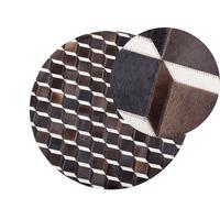 KURZFLOR-TEPPICH Alpkoy 140/140 cm - Braun, Fell (140/140cm) - Beliani