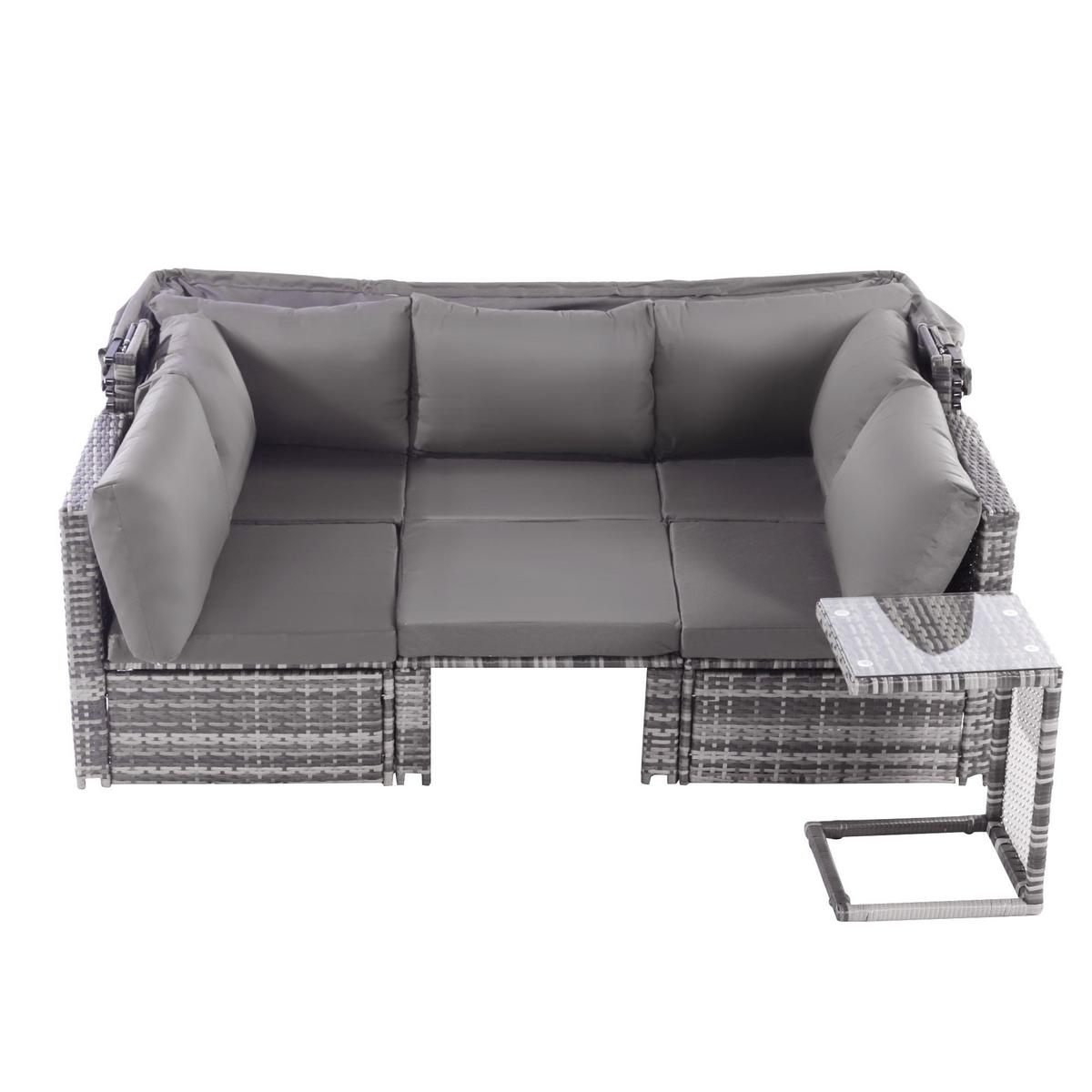 LOUNGEGARNITUR wetterfest - grau - Grau, Metall - Urban Meuble