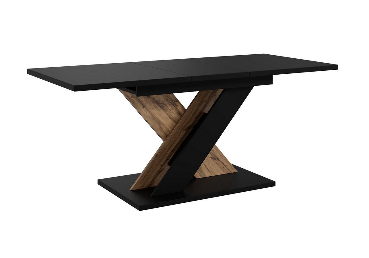 ESSTISCH MERKAS Ausziehbar 120 - 160 / 80 x 76 cm - Eiche Wotan/Schwarz, Holz (120/80/76cm) - MASSENO