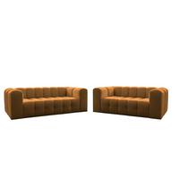 SOFASET Solvie 2-3 In Moly - Orange, Holzwerkstoff/Textil (230/75/106cm) - Fun Möbel