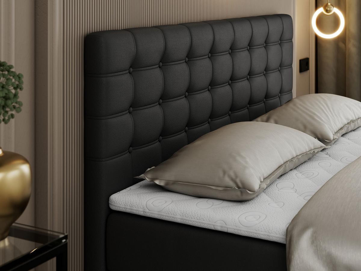 BOXBETT SUSAN 200/200 Schwarz Kunstleder - H4 - Schwarz, Holz/Textil (200/200cm) - MKS