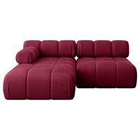 ECKSOFA modulares Sofa Razon-L1 - 190x160x70 cm Bordeauxrot Velours - Bordeaux, Holzwerkstoff/Textil (190/160cm) - ALTDECOR