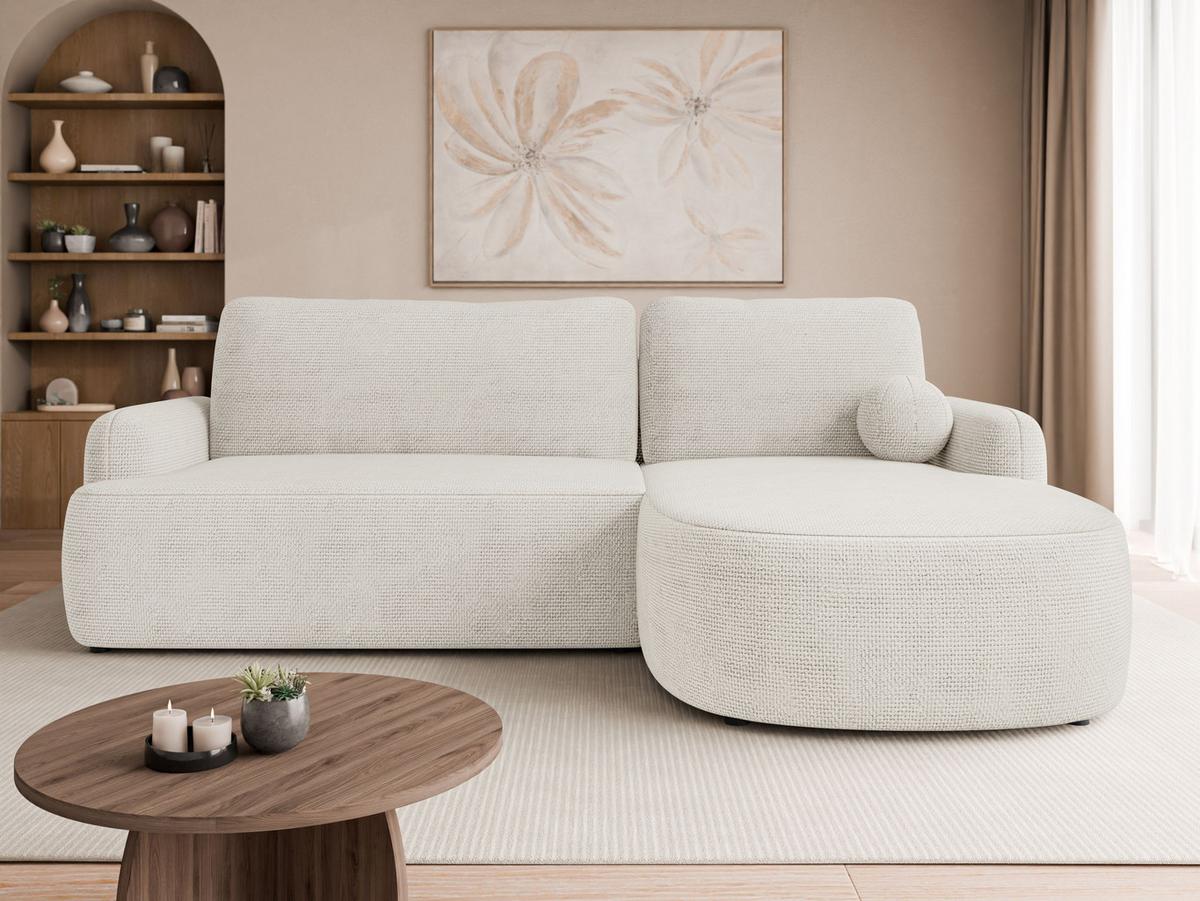 ECKSOFA Loridu, Seite: Rechts - Creme/Schwarz, Holz/Kunststoff (250/174cm) - MIRJAN24
