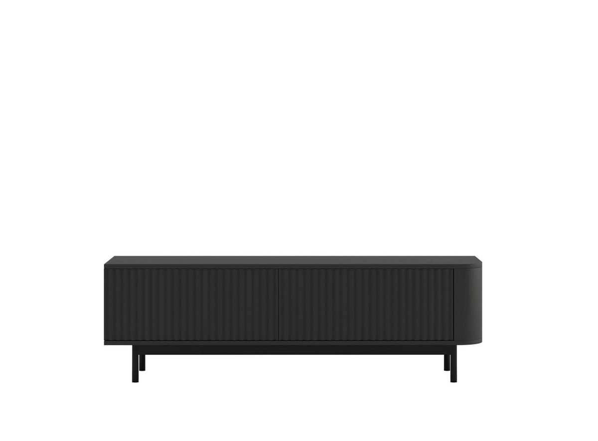 TV-LOWBOARD Aurora Schwarz matt 140 cm mit schwarzem Metallrahmen - Schwarz, Holzwerkstoff/Metall (140/44/35cm) - Meble Lindner