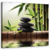 WANDBILD zen steine - Grün, Textil (30/30cm) - Feeby
