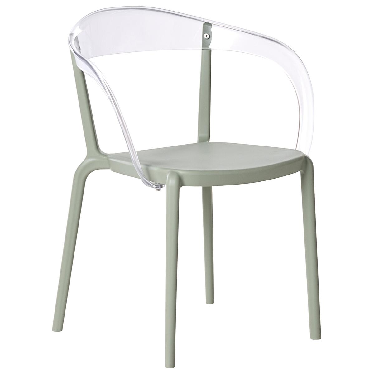 GARTENSTUHL 4er-Set stapelbar Hellgrün Malevizi - Hellgrün, Kunststoff (45/77/45cm) - Beliani