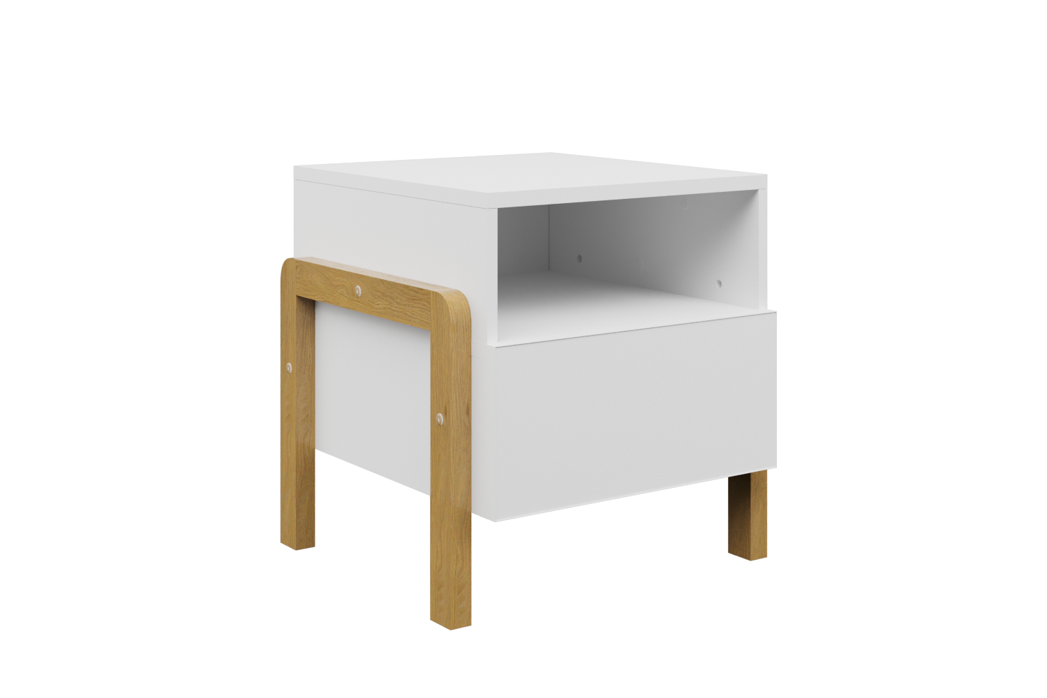 KINDER-NACHTTISCH Victor Weiß 45/46/40 - Weiß, Holzwerkstoff (45/46/40cm) - RAUMHIRSCH FURNITURE