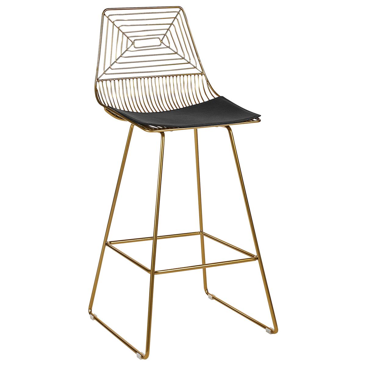 BARSTUHL 2er-Set Metall Gold Bisbee - Goldfarben, Textil/Metall (50/110/49cm) - Beliani