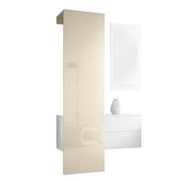 GARDEROBE Carlton Paneel in Creme Hochglanz - Creme, Holzwerkstoff (105/193/35cm) - Vladon