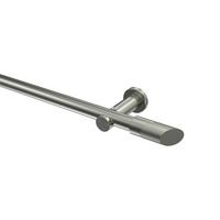 GARDINENSTANGE Platon Verano 360 cm (geteilt in 2 x 180 cm), 1-läufig (ohne Ringe), 20 mm Ø Edelstahl-Optik - Edelstahlfarben/Silberfarben, Metall (360cm) - INTERDECO