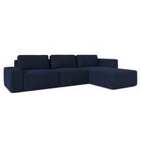 ECKSOFA L Form Arkleton Blau 360/180/93 cm Rechts Bequem & Modern - Blau/Schwarz, Kunststoff/Textil (360/180cm) - AX Living